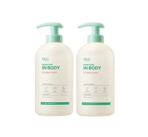 Two bottles of Dr. G Body Lotion on a white background