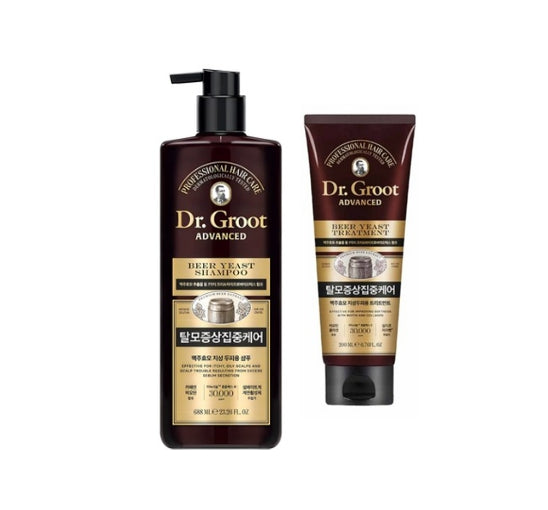 Dr.Groot Advanced Beer Yeast Shampoo 688ml + Treatment 200ml for Oily Scalp Intensive care for Hair Loss from Korea