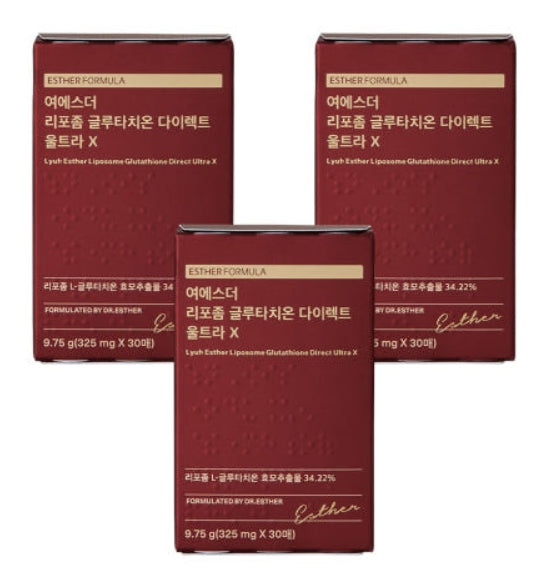3 x ESTHER FORMULA Liposome Glutathione Direct Ultra X, 325mg x 30 sheets from Korea