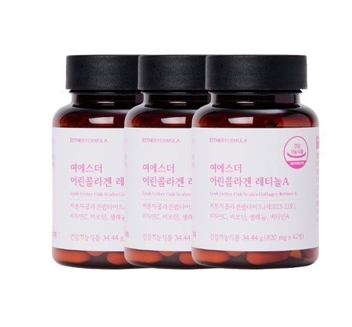 3 x ESTHER FORMULA Fish Scales Collagen Retinol A 34.44g (820mg x 42ea) from Korea