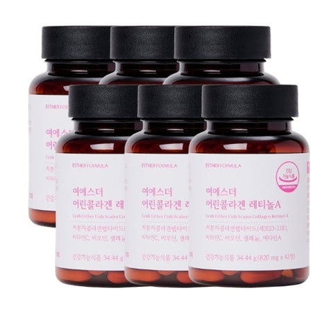 6 x ESTHER FORMULA Fish Scales Collagen Retinol A 34.44g (820mg x 42ea) from Korea