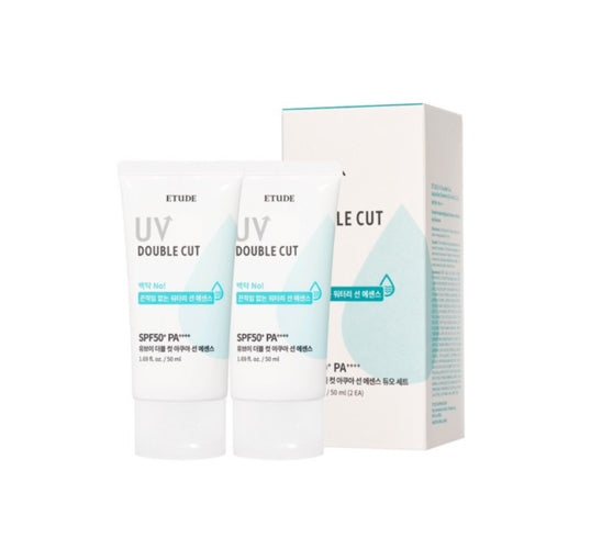 ETUDE UV Double Cut Aqua Sun Essence Duo Set (50ml + 50ml) from Korea