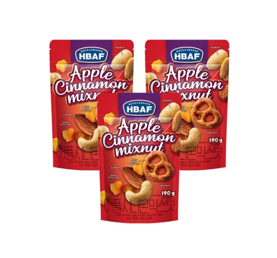 2 X HBAF Apple Cinnamon Mixnut 190g from Korea by HBAF