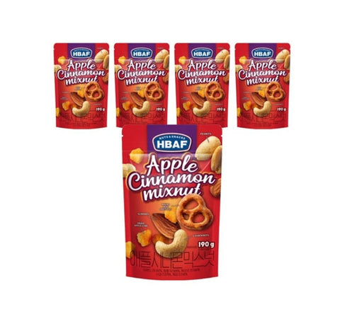 5 X HBAF Apple Cinnamon Mixnut 190g from Korea by HBAF