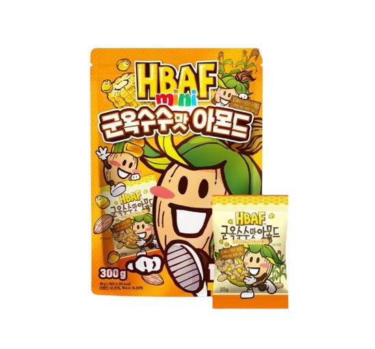 15 x HBAF Baked Corn Almond Mini Packs 20g from Korea