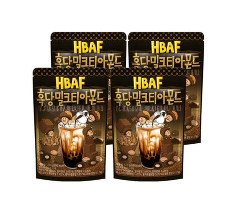 4 X HBAF Blacksugar Milktea Almond 120g from Korea by HBAF