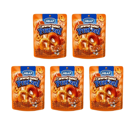 5 x HBAF Caramel Salted Pretzel 30g from Korea