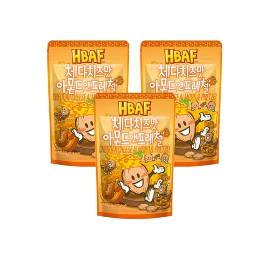 3 X HBAF Cheddar Cheese Almond & Pretzel 170g from Korea by HBAF