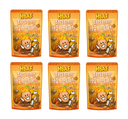 6 x HBAF Cheddar Cheese Almond & Pretzel 100g from Korea