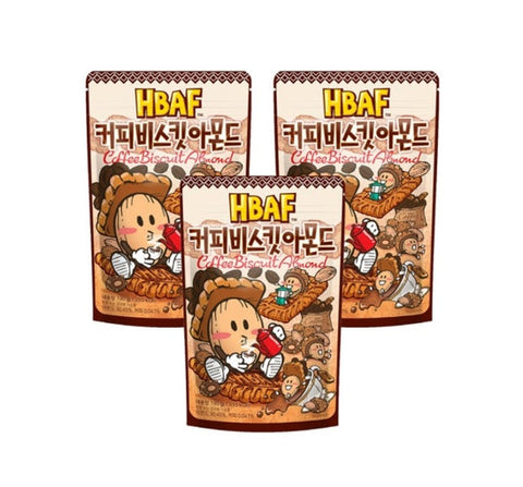 3 X HBAF Coffee Biscuit Almond 190g from Korea by HBAF