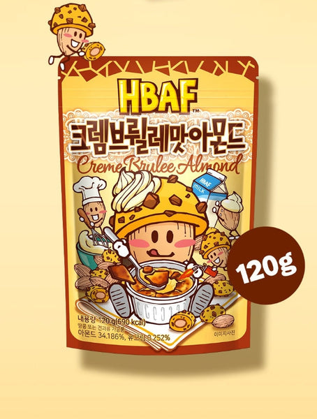 6 x HBAF Creme Brulee Almond 120g from Korea