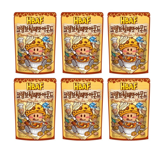 6 x HBAF Creme Brulee Almond 120g from Korea