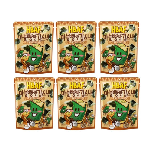 6 X HBAF Garlic Seaweed Chip 40g from Korea by HBAF