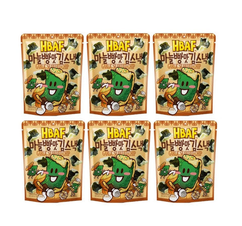 6 X HBAF Garlic Seaweed Chip 40g from Korea by HBAF