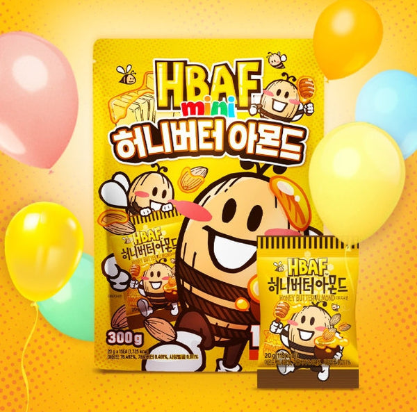 HBAF Honey Butter Almond Mini Packs 20g x 15 Packs from Korea