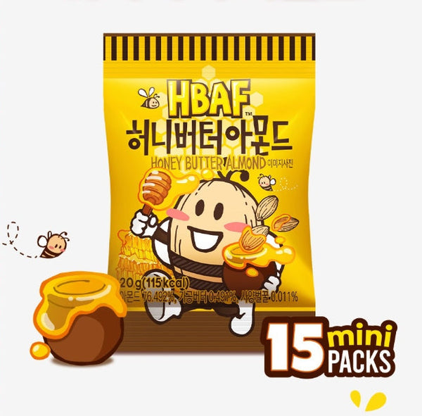 HBAF Honey Butter Almond Mini Packs 20g x 15 Packs from Korea