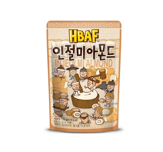 4 X HBAF Injeolmi Almond 120g from Korea by HBAF