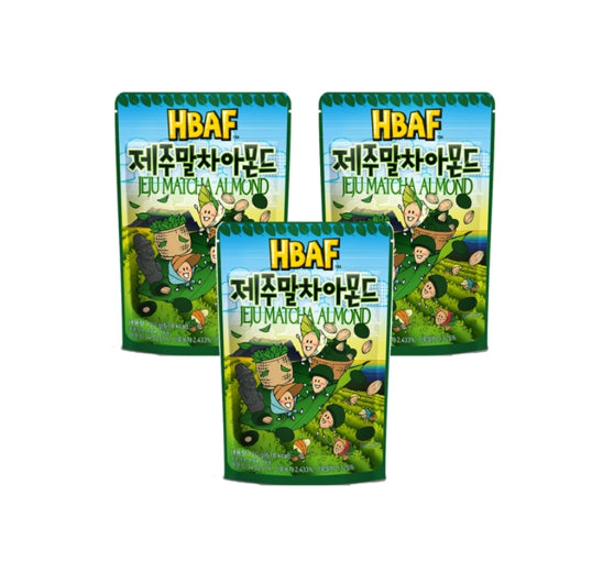 3 X HBAF Jeju Matcha Almond 190g from Korea by HBAF