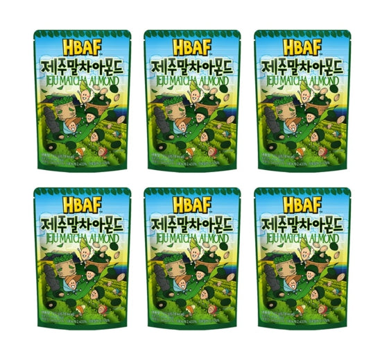 6 x HBAF Jeju Matcha Almond 120g from Korea