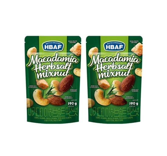 2 X HBAF Macadamia Herb Salt Mixnut 190g from Korea by HBAF