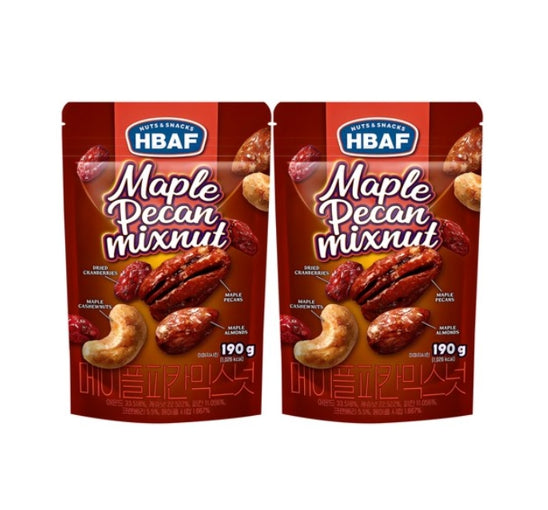 2 X HBAF Maple Pecan Mixnut 190g from Korea by HBAF