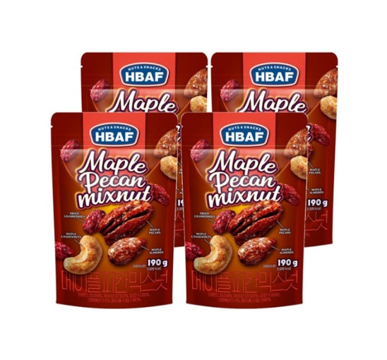 4 X HBAF Maple Pecan Mixnut 190g from Korea by HBAF