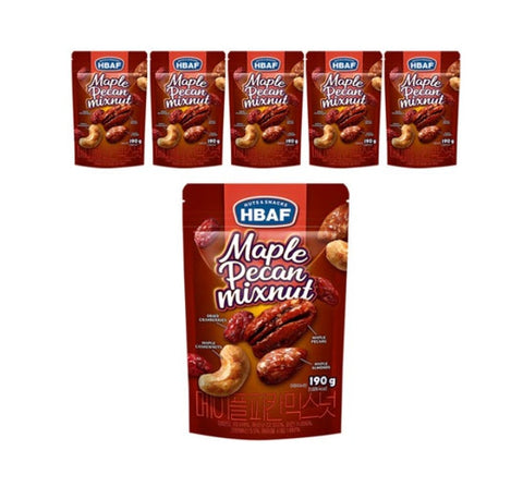 6 X HBAF Maple Pecan Mixnut 190g from Korea by HBAF