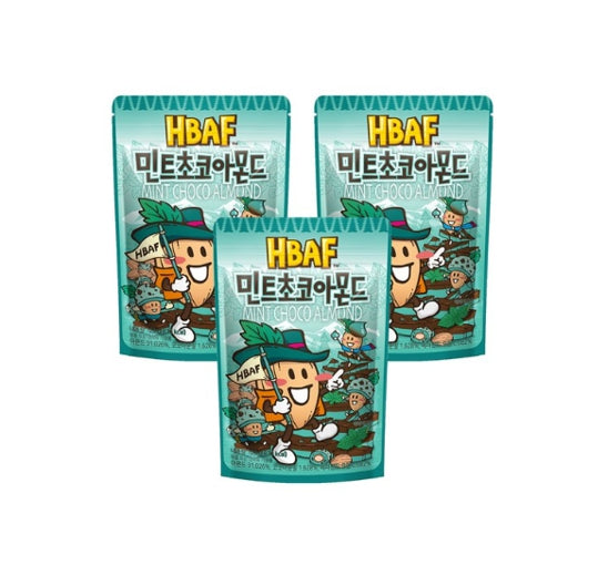3 X HBAF Mint Choco Almond 120g from Korea by HBAF