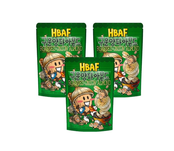 3 X HBAF Roasted Onions Almond 120g from Korea by HBAF