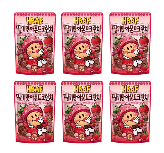 6 x HBAF Strawerry Almond Crunch 100g from Korea