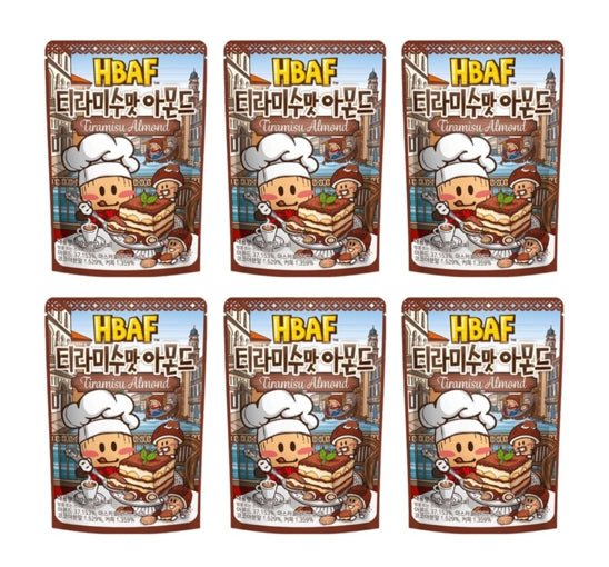 6 x HBAF Tiramisu Almond 120g from Korea