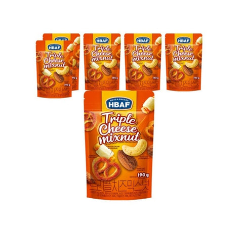 6 X HBAF Triple Cheese Mixnut 190g from Korea by HBAF