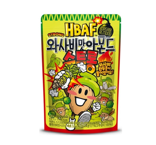 4 X HBAF Wasabi Almond Strong 120g from Korea by HBAF