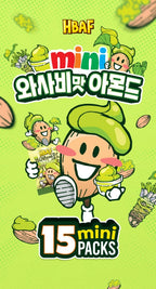15 x HBAF Wasabi Almond Mini Packs 20g from Korea