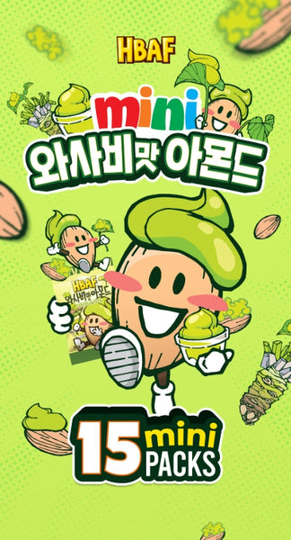15 x HBAF Wasabi Almond Mini Packs 20g from Korea