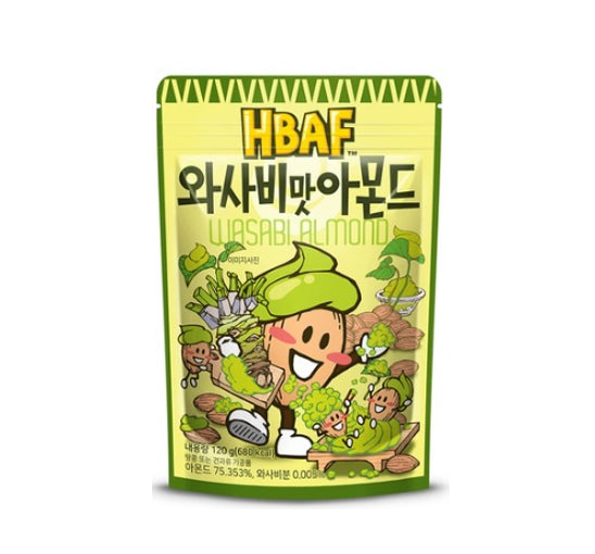 3 X HBAF Wasabi Almond 120g from Korea by HBAF