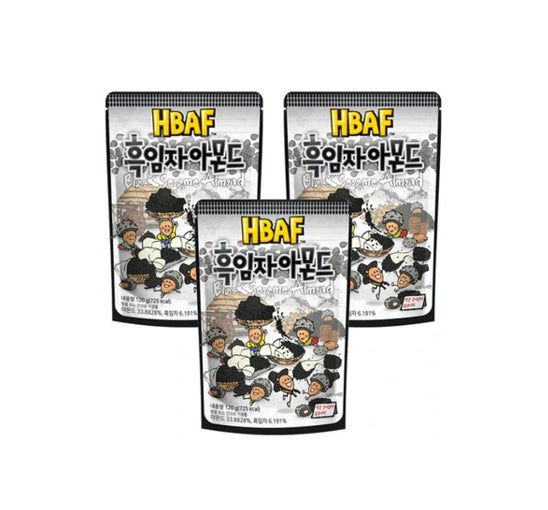 3 X HBAF Black Sesame Almond 120g from Korea by HBAF