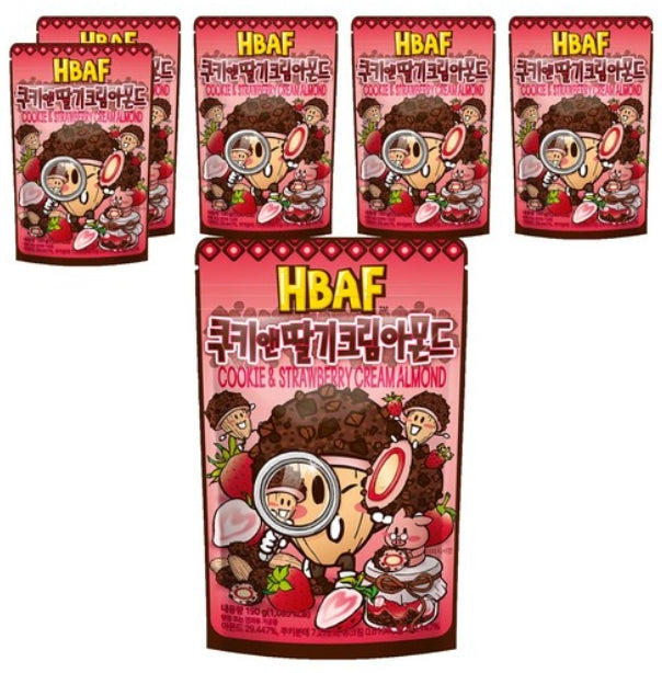 6 X HBAF Cookie & Strawberry Cream Almond 190g from Korea by HBAF
