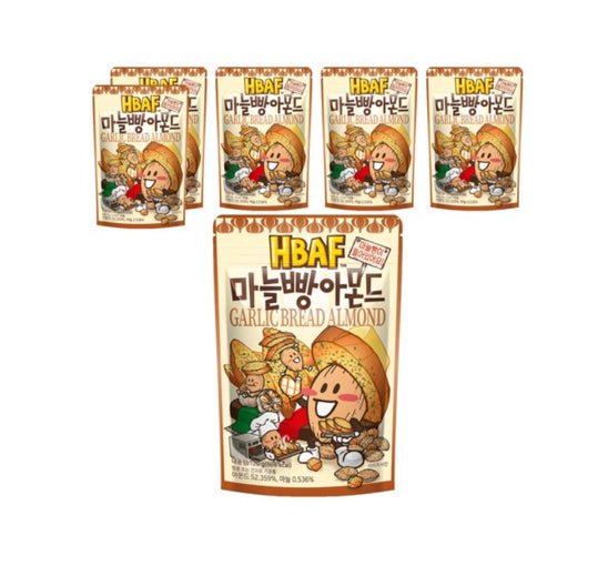 6 X HBAF Garlic Bread Almond 120g from Korea by HBAF