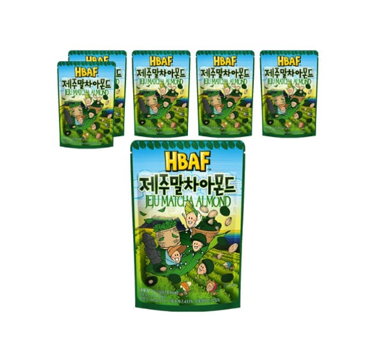 6 X HBAF Jeju Matcha Almond 190g from Korea by HBAF