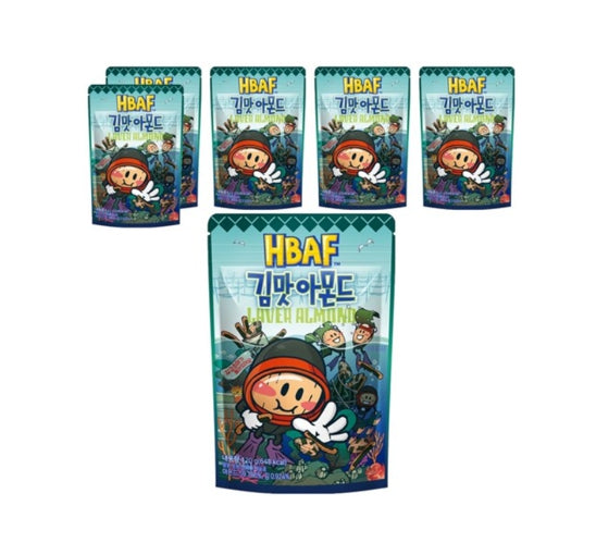 6 X HBAF Laver Almond 120g from Korea by HBAF