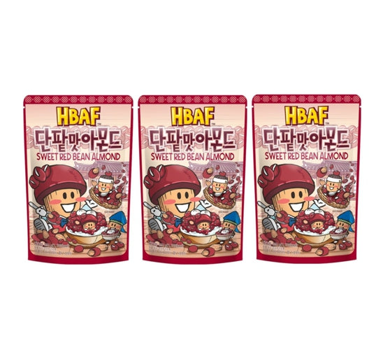 3 X HBAF Sweet Red Bean Almond 190g from Korea by HBAF