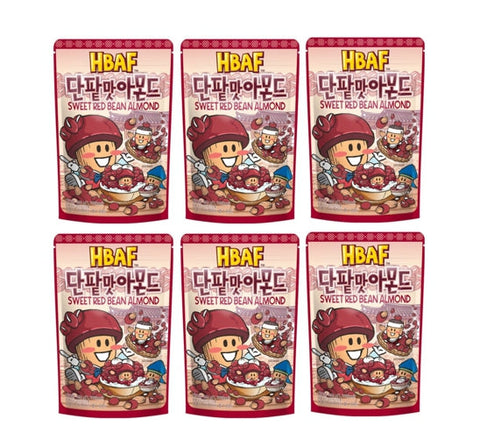 6 X HBAF Sweet Red Bean Almond 190g from Korea by HBAF