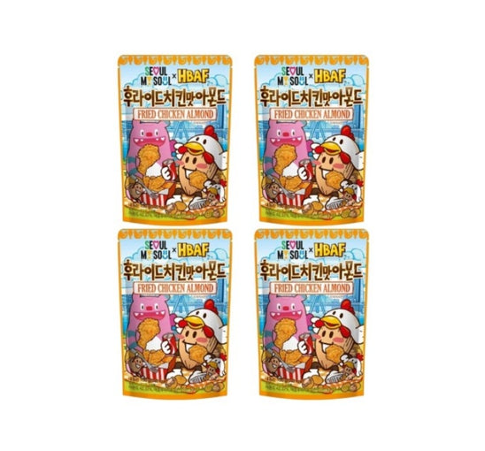 4 X HBAF Fried Chicken Almond 100g from Korea by HBAF