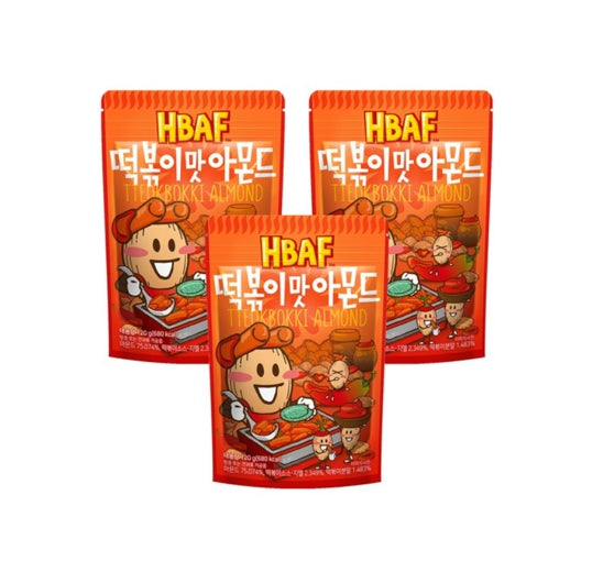 3 X HBAF Tteok-Bokki Almond 120g from Korea by HBAF