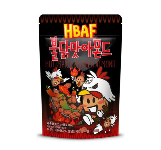 3 X HBAF Hot & Spicy Chicken Almond 120g from Korea by HBAF
