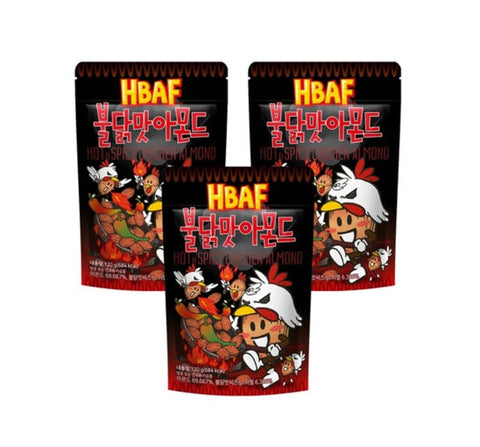 3 X HBAF Hot & Spicy Chicken Almond 120g from Korea by HBAF