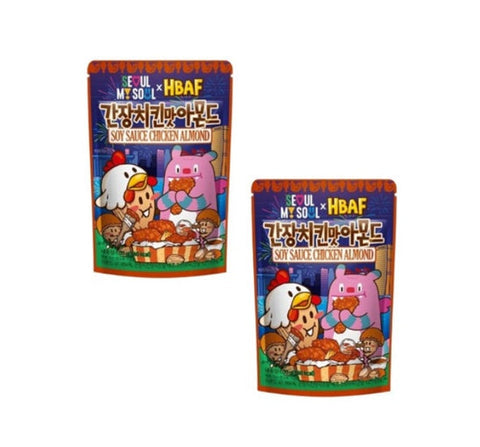 2 X HBAF Soy Sauce Chicken Almond 100g from Korea by HBAF