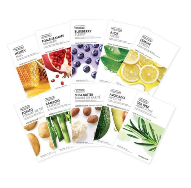 10 x THE FACE SHOP Real Nature Olive Face Mask 20g – Intensive Moisturising Sheet from Korea