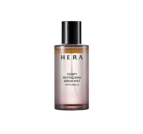 HERA Comfy Revitalizing Serum Mist with lightweight formula for instant hydration and radiant, refreshed skin